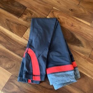 Lululemon Athletica Charcoal and Scarlet Leggings